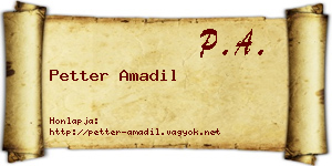 Petter Amadil névjegykártya